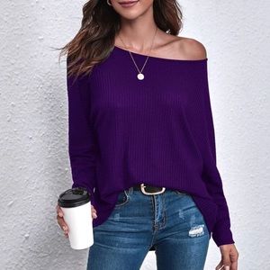 Off the shoulder deep purple top from Shein!